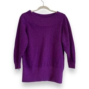 Vintage Purple Off-the-Shoulder Sweater